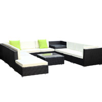 Gardeon 11PC Outdoor Furniture Sofa Set Wicker Garden Patio Lounge