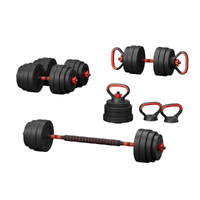 Everfit 40kg Adjustable Dumbbells Set Kettle Bell Weight Plates Barbells Gym