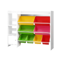 Keezi 8 Bins Kids Toy Box Storage Organiser Display Bookshelf Drawer Cabinet