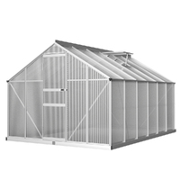 Greenfingers Greenhouse Aluminium Green House Garden Shed Polycarbonate 3.6x2.5M