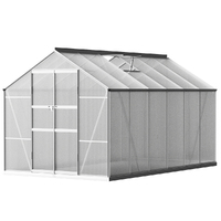 Greenfingers Aluminium Greenhouse Green House Garden Shed Polycarbonate 3.7x2.5M