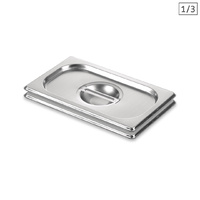 SOGA 2X Gastronorm GN Pan Lid Full Size 1/3 Stainless Steel Tray Top Cover