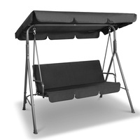 Gardeon 3 Seater Outdoor Canopy Swing Chair - Black