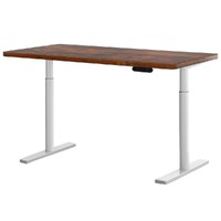 Artiss Electric Standing Desk Adjustable Sit Stand Desks White Brown 140cm