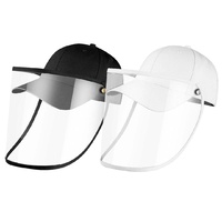 2X Outdoor Protection Hat Anti-Fog Pollution Dust Saliva Protective Cap Full Face HD Shield Cover Adult Black/White