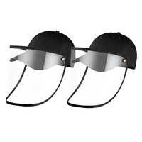 2X Outdoor Protection Hat Anti-Fog Pollution Dust Saliva Protective Cap Full Face HD Shield Cover Kids Black