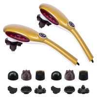 SOGA 2X  6 Heads Portable Handheld Massager Soothing Stimulate Blood Flow Shoulder Yellow