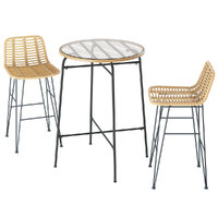 Gardeon 3PCS Outdoor Bar Table Chairs Patio Bistro Set 2 Seater
