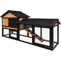 i.Pet Rabbit Hutch Hutches Large Metal Run Wooden Cage Waterproof Outdoor Pet House Chicken Coop 165cm x 52cm x 86cm