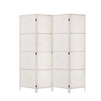 Artiss 4 Panel Room Divider Screen Privacy Timber Foldable Dividers Stand White