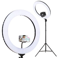 19" LED Ring Light 6500K 5800LM Dimmable Diva With Stand Make Up Studio Video
