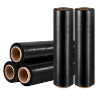 500mm x 400m Stretch Film Pallet Shrink Wrap 5 Rolls Package Use Plastic Black