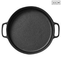 SOGA Cast Iron 30cm Frying Pan Skillet Non-stick Coating Steak Sizzle Platter