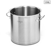 SOGA Stock Pot 198L Top Grade Thick Stainless Steel Stockpot 18/10 Without Lid