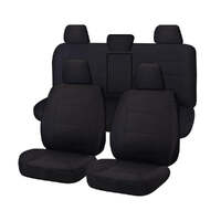 Seat Covers for TOYOTA HILUX 08/2015 - ON DUAL CAB UTILITY FR 40/60 SPLIT BASE WITH A/REST BLACK ALL TERRAIN