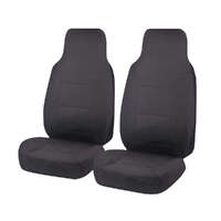 Seat Covers for TOYOTA HI ACE TRH-KDH SERIES 03/2005 - 01/2019 LWB SINGLE / CREW CAB / COMMUTER BUS FRONT 2X HIGH BUCKETS CHARCOAL CHALLENGER