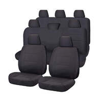 Seat Covers for TOYOTA LANDCRUISER 200 SERIES GXL - 60TH ANNIVERSARY VDJ200R-UZJ200R-URJ202R 11/2008 - ON 4X4 SUV/WAGON 8 SEATERS FMR CHARCOAL CHALLEN