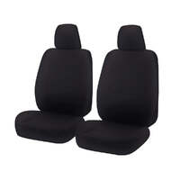 Seat Covers for MITSUBISHI TRITON MQ SERIES 01/2015 - ON DUAL / CLUB CAB UTILITY FRONT 2X BUCKETS BLACK CHALLENGER