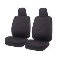 Seat Covers for MITSUBISHI TRITON MQ SERIES 01/2015 - ON SINGLE CAB CHASSIS FRONT 2X BUCKETS CHARCOAL CHALLENGER