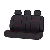 Universal Lavish Rear Seat Cover Size 06/08S | Black/Red Stitching