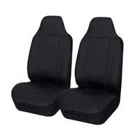 Universal Lavish Front Seat Covers Size 60/25 | Black/Blue Stitching