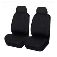 Universal Lavish Front Seat Covers Size 30/35 | Black/White Stitching