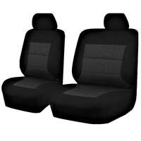 Seat Covers for MAZDA BT-50 B22P/Q-B32P/Q UP SERIES 10/2011 ? 2015 SINGLE CAB CHASSIS FRONT BUCKET + _ BENCH BLACK PREMIUM