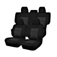 Seat Covers for MITSUBISHI PAJERO NS.NT.NW.NX SERIES 11/2006 - ON LWB 4X4 SUV/WAGON 7 SEATERS FM BLACK PREMIUM