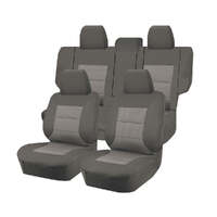 Seat Covers for MITSUBISHI PAJERO NS.NT.NW.NX SERIES 11/2006 - ON LWB 4X4 SUV/WAGON 7 SEATERS FM GREY PREMIUM