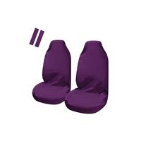 Universal Pulse Throwover Front Seat Covers - Bonus Seat Belt Buddies | Purple
