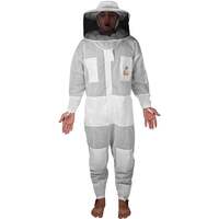 OZBee Premium Full Suit 3 Layer Mesh Ultra Cool Ventilated Round Head Beekeeping Protective Gear Size  3XL
