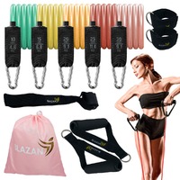 11 PC Resistance Bands Set Exercise Tube Bands with Door Anchor Handles 