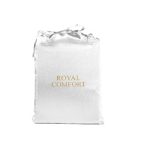 Royal Comfort Satin Sheet Set 3 Piece Fitted Sheet Pillowcase Soft  - Queen - White