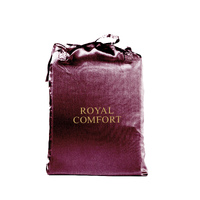 Royal Comfort Satin Sheet Set 3 Piece Fitted Sheet Pillowcase Soft  - Queen - Malaga Wine