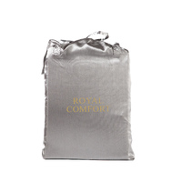 Royal Comfort Satin Sheet Set 3 Piece Fitted Sheet Pillowcase Soft  - Queen - Charcoal