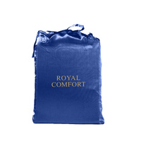 Royal Comfort Satin Sheet Set 3 Piece Fitted Sheet Pillowcase Soft  - Queen - Navy Blue