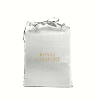 Royal Comfort Satin Sheet Set 4 Piece Fitted Flat Sheet Pillowcases  - King - Silver