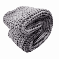 Royal Comfort Chunky Hand Knit Thick Weighted Blanket 6.3KG 203cm x 153cm - Grey