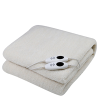 Royal Comfort Fleece Top Electric Blanket Fitted Heated Winter Underlay - Queen - White