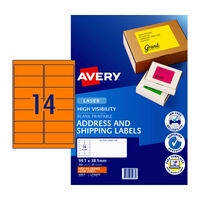AVERY Laser Label Orange L7163FO Pack of 25