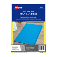 AVERY Manilla Folder Blue FC Pack of 20