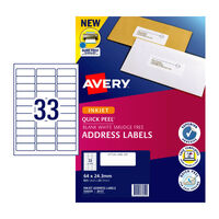 AVERY Label J8157 33Up 64X24.3 Pack of 25