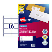 AVERY Laser Label QP L7162 16Up Pack of 20