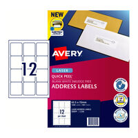 AVERY Laser Label QP L7164 12Up Pack of 100