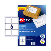 AVERY Laser Label Shp L7166 6Up Pack of 100