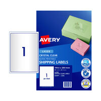 AVERY Laser Label Clear L7567 1Up Pack of 25