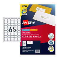 AVERY Label QP L7651 65Up Pack of 40