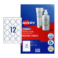 AVERY Label 12Up 14mm Clear Rd Pack of 120