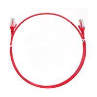 8WARE CAT6 Ultra Thin Slim Cable 10m - Red Color Premium RJ45 Ethernet Network LAN UTP Patch Cord 26AWG