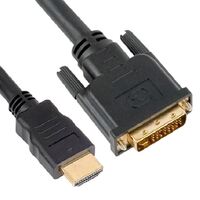 ASTROTEK HDMI to DVI-D Adapter Converter Cable 2m - Male to Male 30AWG OD6.0mm Gold Plated RoHS Black PVC Jacket
